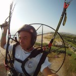 Flying single paramotor. You will fly on a paratrike now :-)