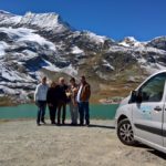 Happy tourists on the Bernina Glacier