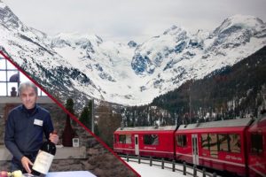 Red Train of Bernina Express Sankt Moritz and wine experience