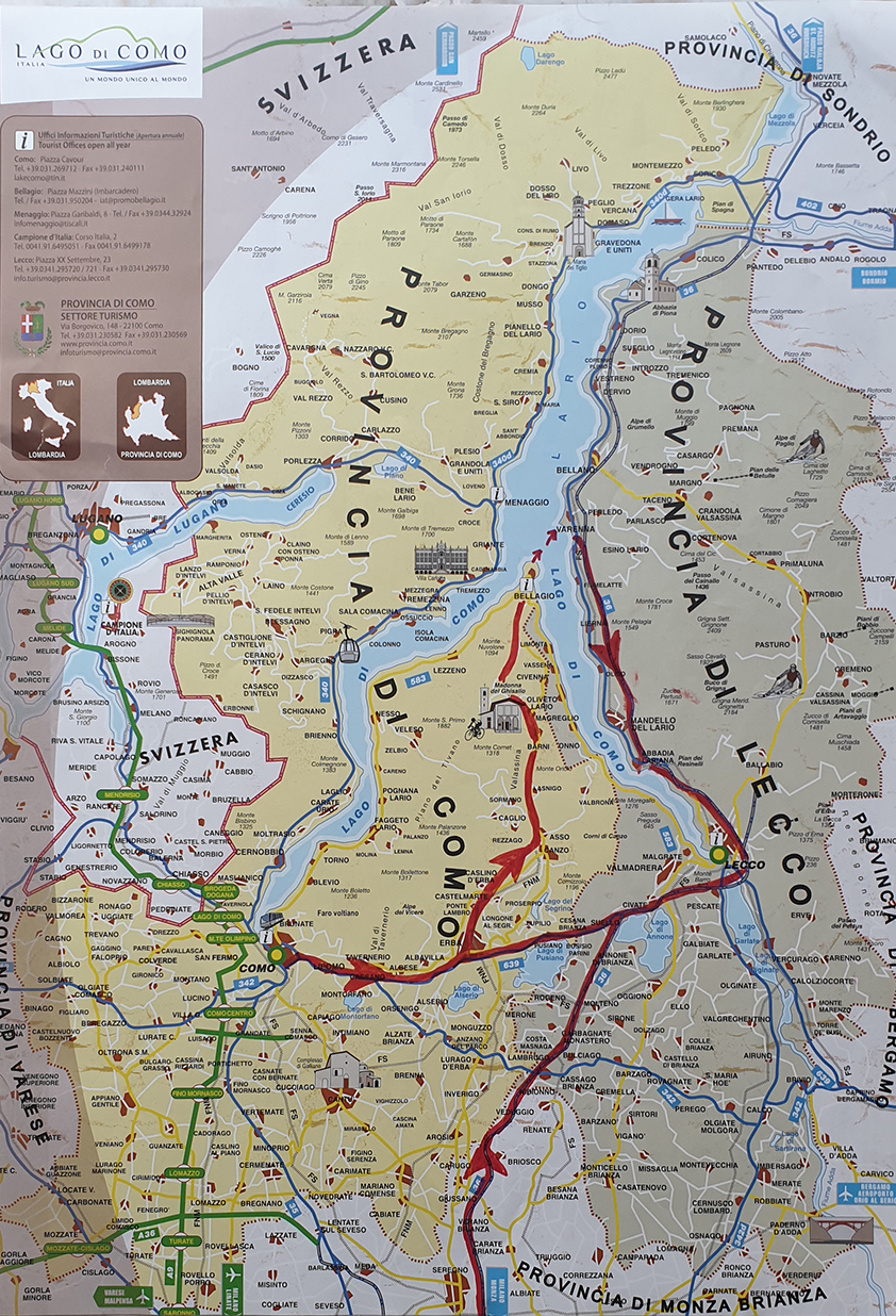 Mapa Tour 2 Lago de Como